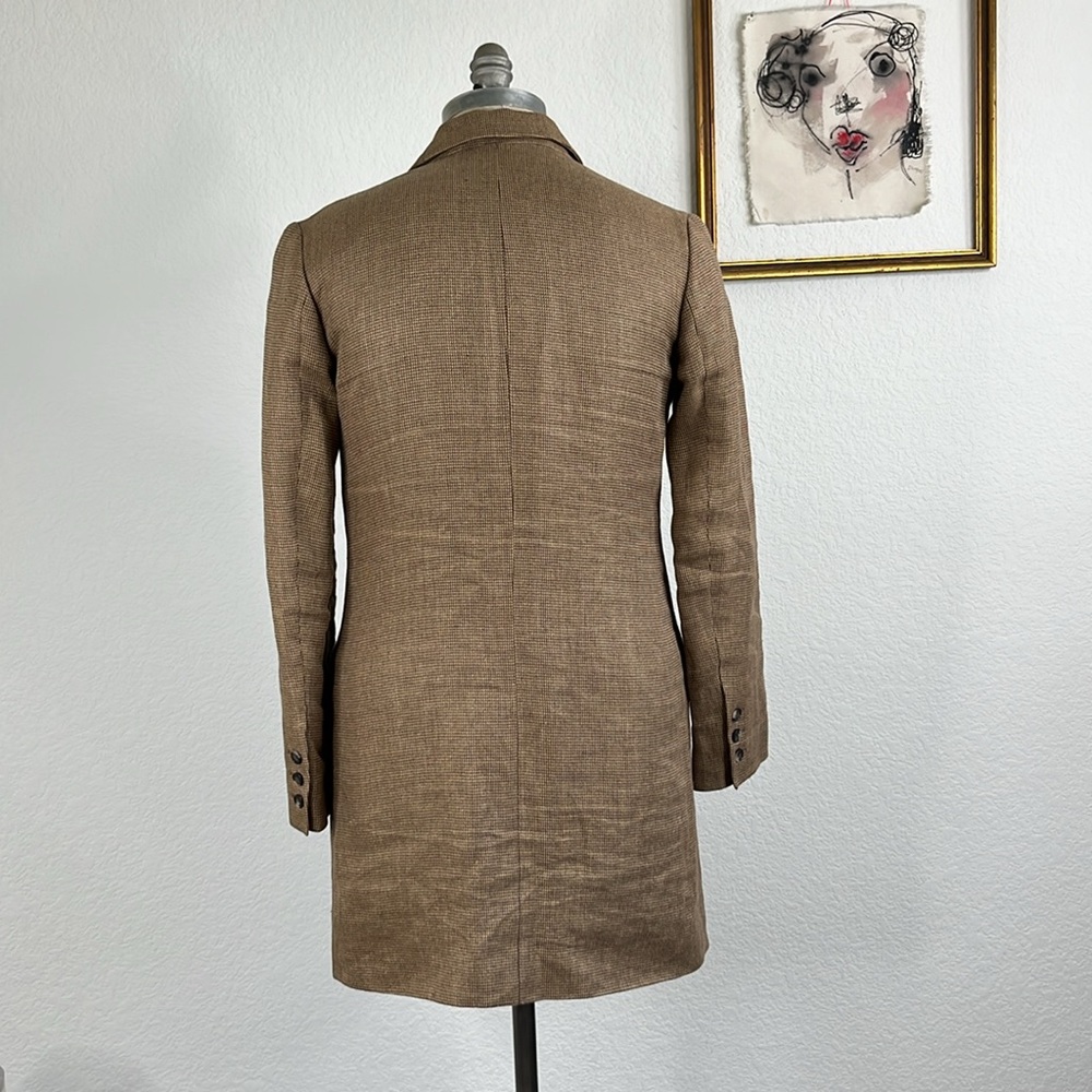 A.P.C. Car Tweed Hounstooh Classic Brown Blazer Caot Jacket - Picture 6 of 9